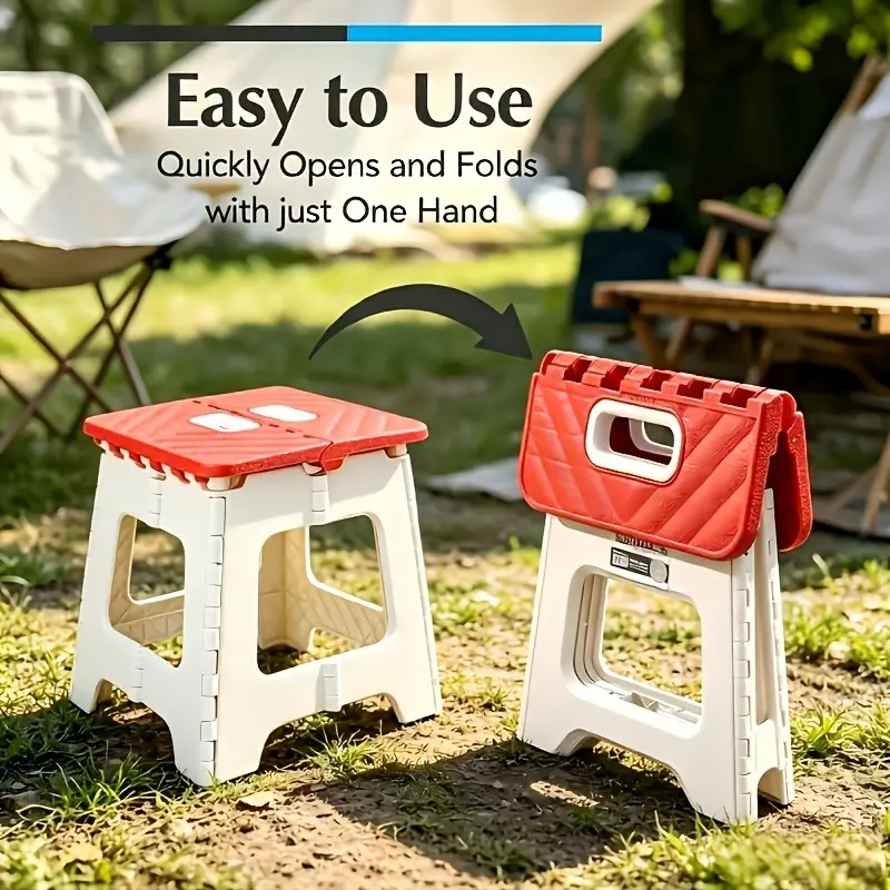 Folding stool / portable small folding stool; thick, sturdy, and durable; space-saving storage; non-slip low folding stool for home use; suitable as a bathroom shoe-changing stool, kitchen step stool, or step ladder.