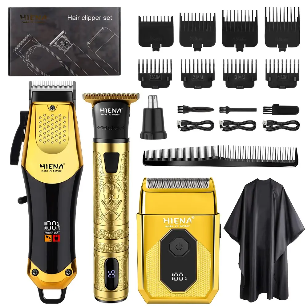 Men's professional haircut and grooming set, Hair Clipper Set, all-in-one for haircuts and beard trimming, with LED display and USB fast charging, 2-in-1 trimmer and nose hair trimmer, portable for home use, an ideal gift choice for men.