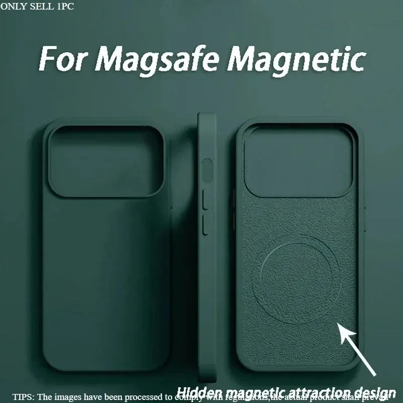 Luxury For Magnetic Wireless Charge Case For iPhone 17 15 12 14 13 16 12 Pro Max Liquid Silicone Shockproof Protective Cover