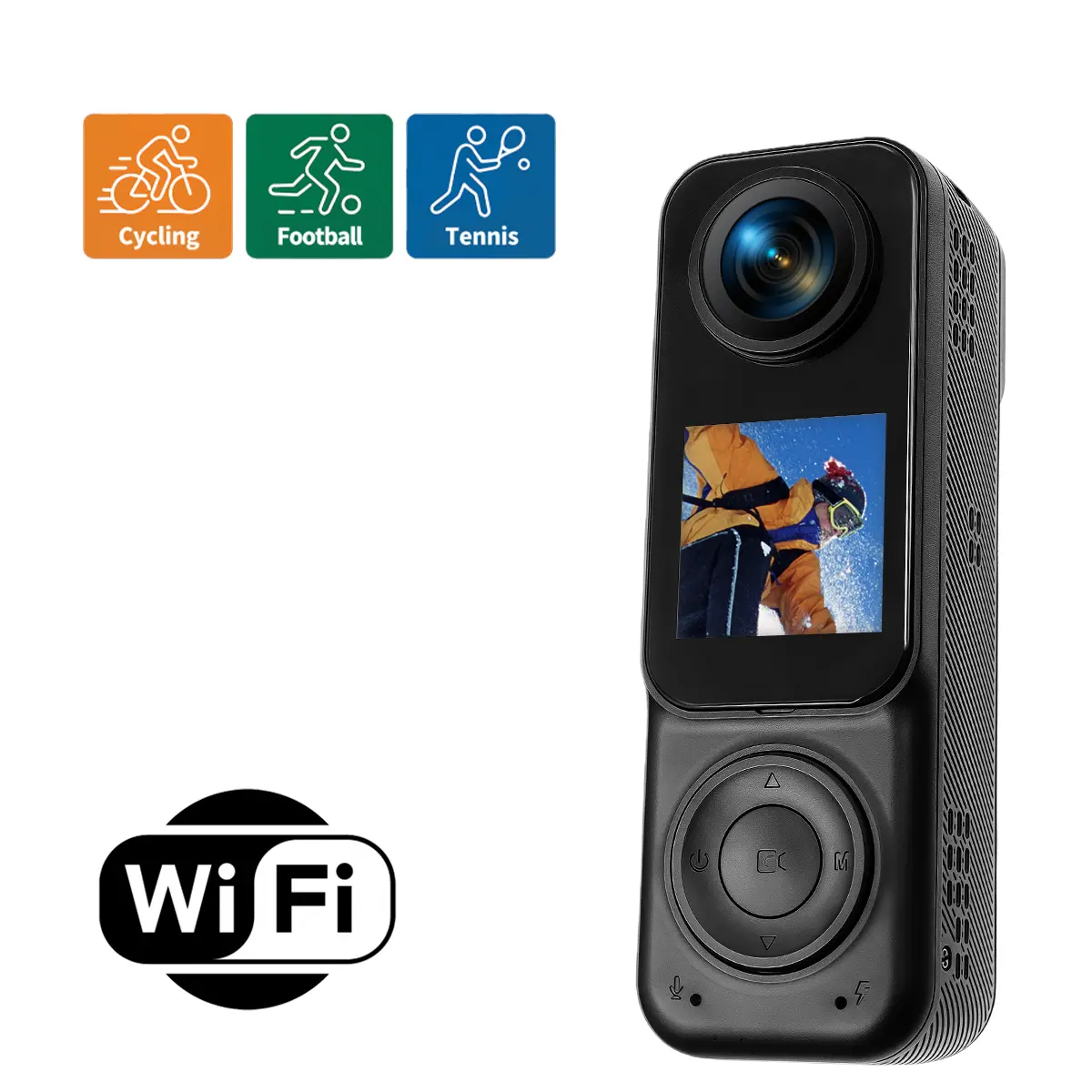 2K Body Camera, Dual Lens Action Camera, Portable Vlogging Camera, 8x Zoom, Wearable 360° Video Camera, Multi-function Mount, Sports DV, Birthday Gift