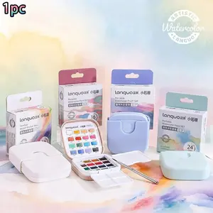 New Mini Square Box Solid Watercolor Paint Set, Portable Travel Design Art Palette, Watercolor Painting Supplies, Crafts Art Supplies, Coloring Supplies, Ideal for Christmas Cards and Holiday Illustrations