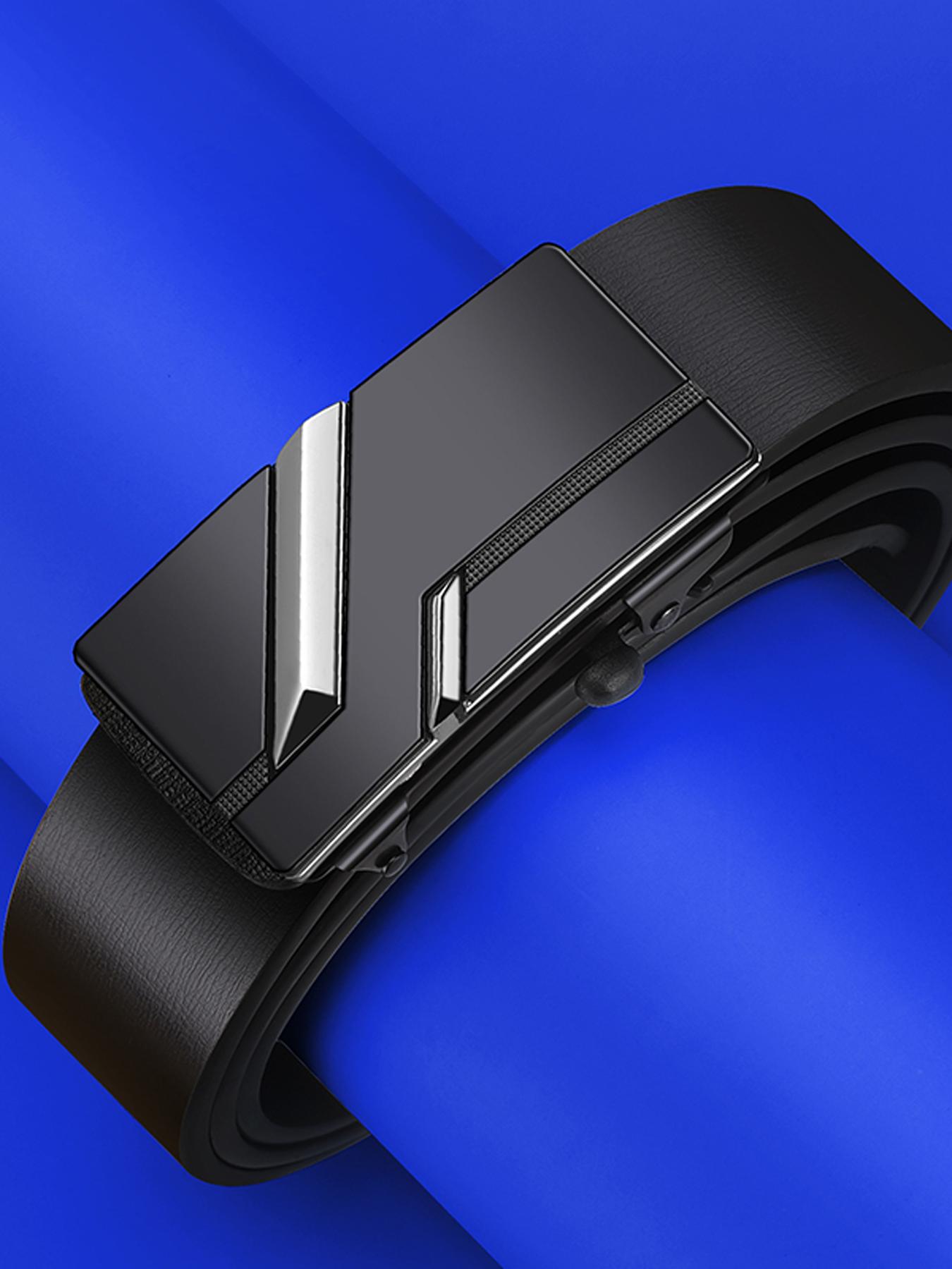 Men's Business Fashion Belt, Automatic Buckle Belt, Trendy Versatile Buckle, Casual Waistband for Jeans Trousers, Fashion Belt for Party, Daily Clothing Decor, Trendy All-match & Exquisite Belt for Gift