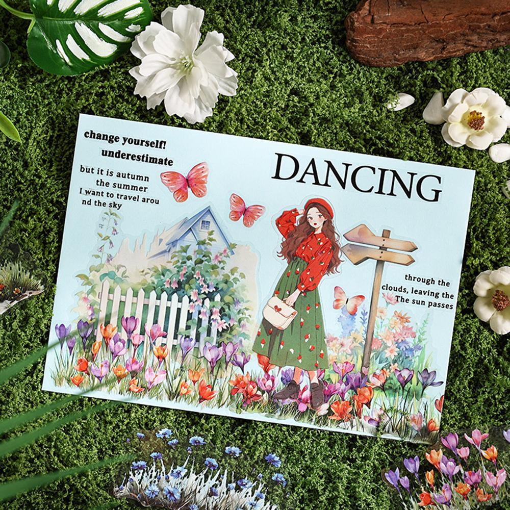 Plant & Flower Pattern Sticker, 20pcs/pack Scrapbooking & Stamping Sticker, DIY Decorative Sticker for Scrapbooking & Journal Making, Sticker Packs, Christmas Gift, Crafts, Decal Sticker, Scrapbook Materials