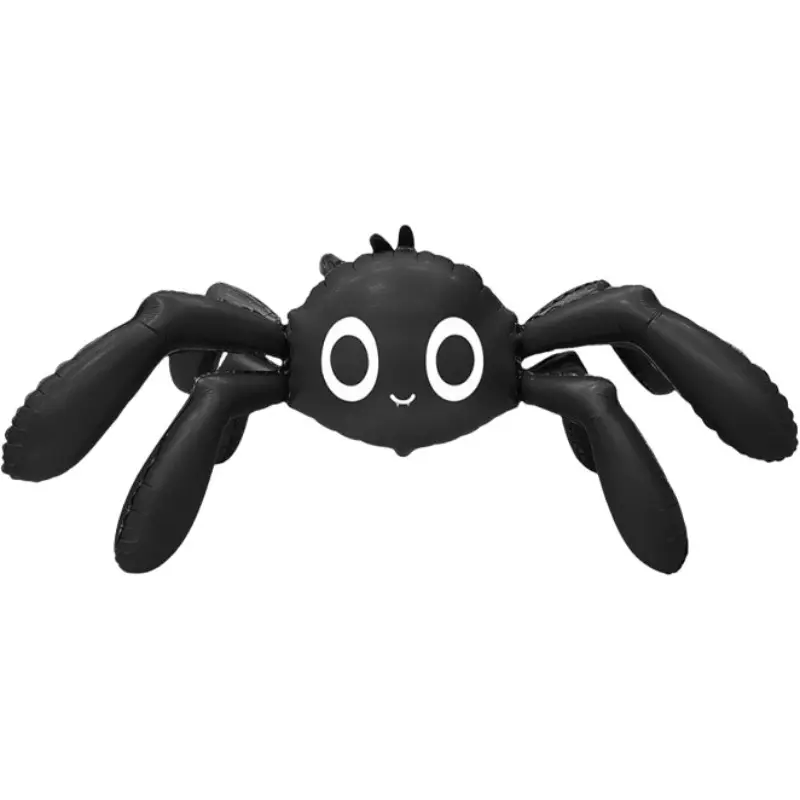 57 Inches Spider Foil Balloon, Large Cute 6-Legged Black Spider Design Mylar Balloon for Spooky Trick-or-Treating, Haunted House Decorations, and Halloween Party Supplies