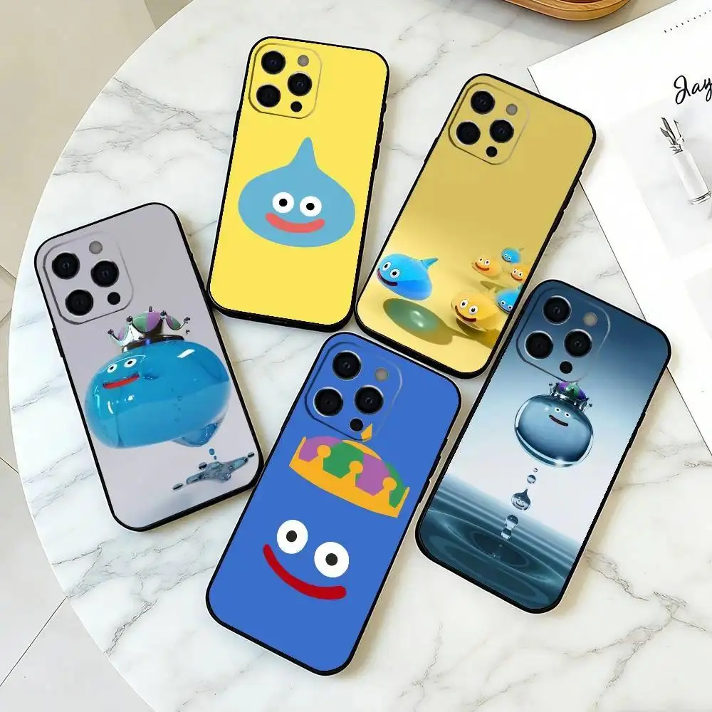 Dragon Quest Slime Game Phone Case Soft Silicone Black Cover For iPhone 11-17 Pro Max/Plus & Samsung Galaxy S23-S25