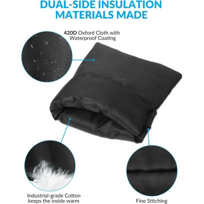 2 Pack Outdoor Faucet Covers for Winter 8.2" H x 5.9" W Freeze Protection Insulated Waterproof Spigot Cover Thicker Dual-Side 420D Oxford Cloth Flexible Hook-And-Loop Straps System Gift