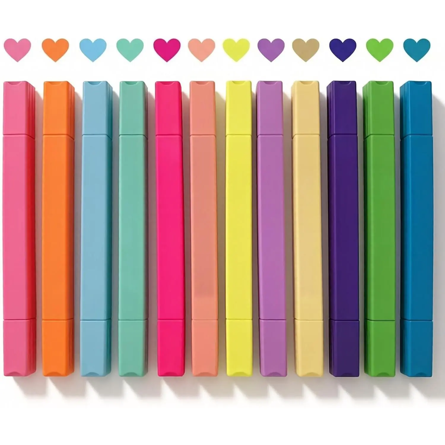 12-Count Double-End Flat Tip Cute Macaron Pastel Highlighters, Quick-Dry Highlighting Markers for Journaling, School & Nurse Office Stationery Supplies