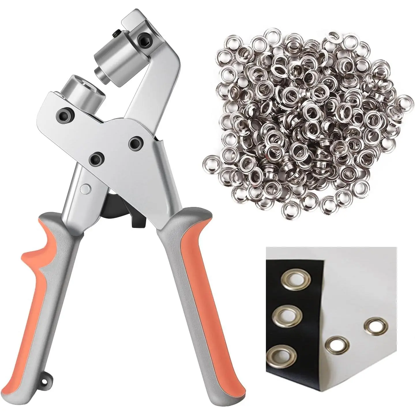 LACUISINE Grommet Tool Kit Handheld Hole Punch Pliers Portable Grommet Hand Press Machine Manual Puncher w/ 500 count  Grommets of 3/8 Inch (10mm) | Grommet Kit, Handheld Hole Punch Pliers, Portable Grommet Hand Press, Manual Puncher