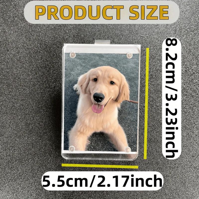 Universal Vertical Car Sunshade Photo Frame Clip & Magnetic Polaroid Visor Holder - 5x7 Acrylic/PVC Display Decor Accessories