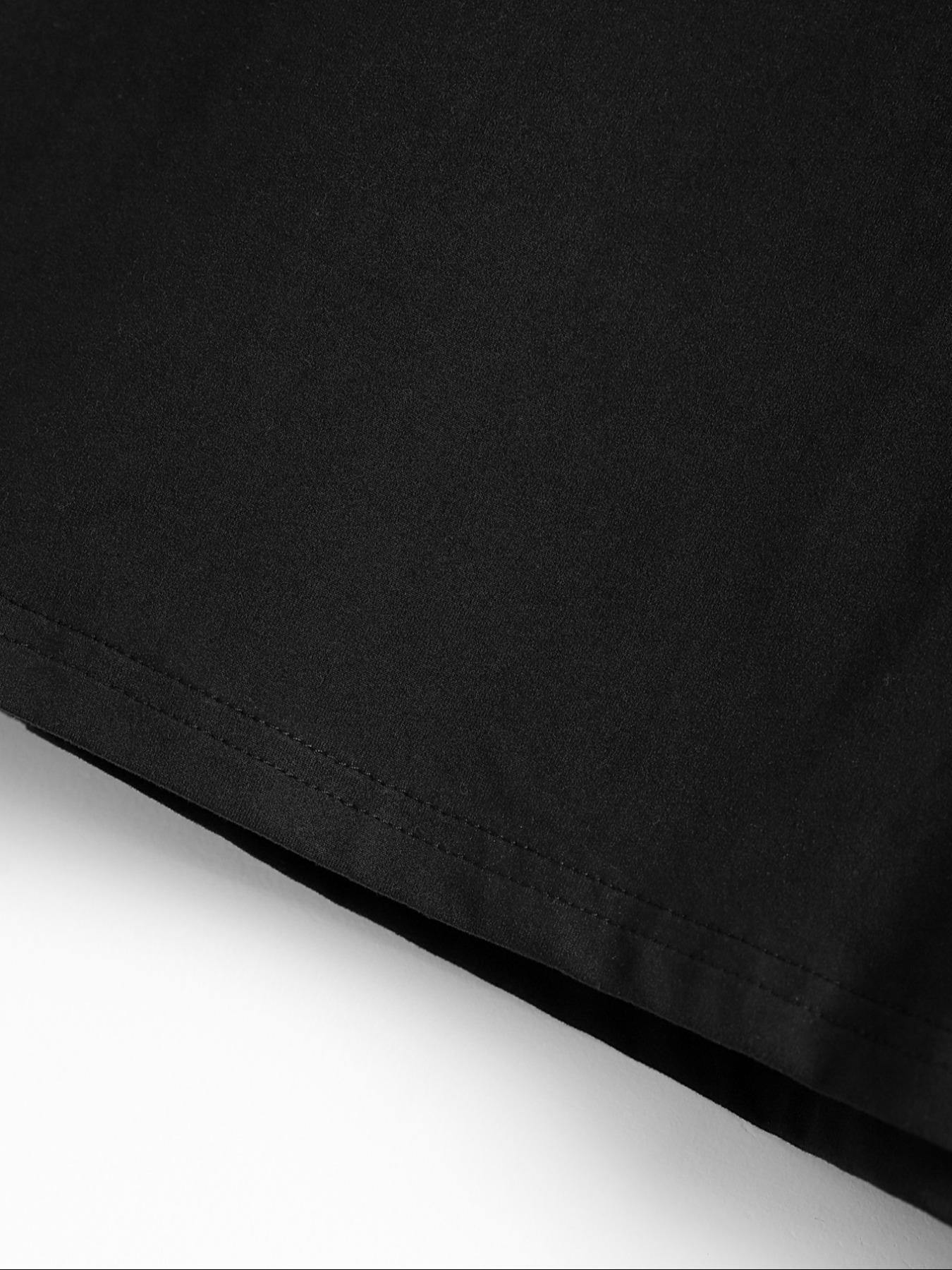 Men's Long Sleeve Round Neck T-Shirts, Casual Polyester Knit Tops with Flag Print, Fitted Style for Outdoor Leisure Daily Wear