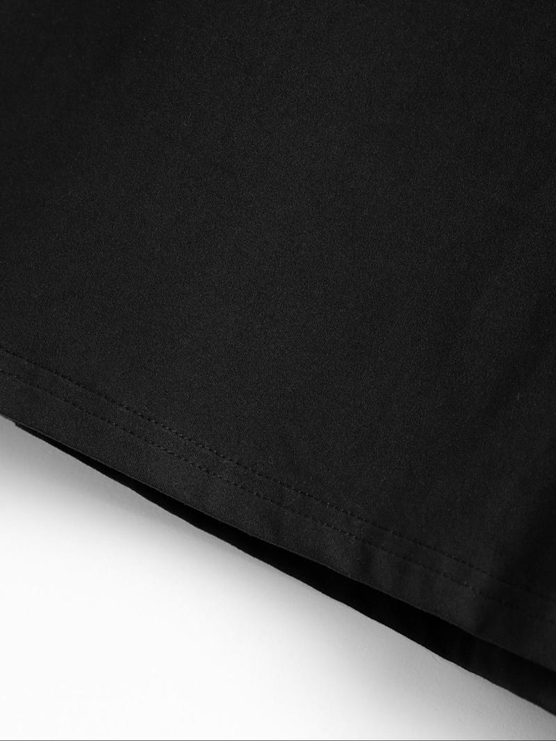 Men's Long Sleeve Round Neck T-Shirts, Casual Polyester Knit Tops with Flag Print, Fitted Style for Outdoor Leisure Daily Wear