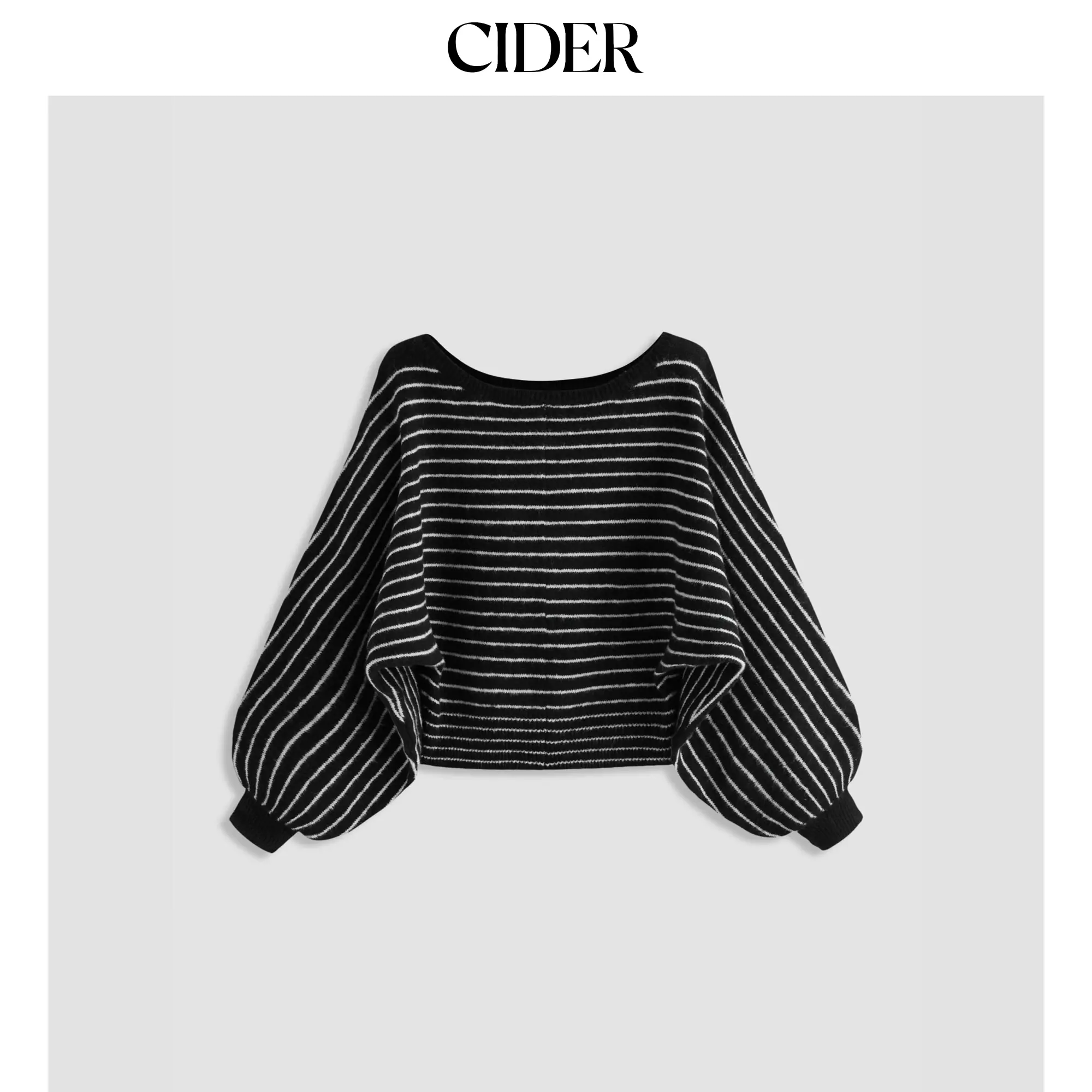 Cider Knit Wool-blend Boat Neck Striped Oversized Sweater