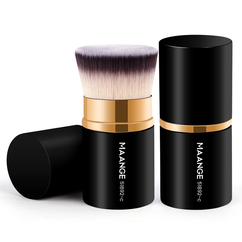 Flat Top Retractable Makeup Brush, Makeup Brush for Foundation Liquid Makeup, Powder, Cream and Blush, Cosmetic Brushes, Professional Makeup Tools for Women, Beauty Travel Brush