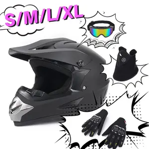 UTV mountain SUV Helmet Set MX Racing Gear with Goggles Gloves Neck Gaiter Full Face ATV Dirt Bike Helmet S/M/L/XL