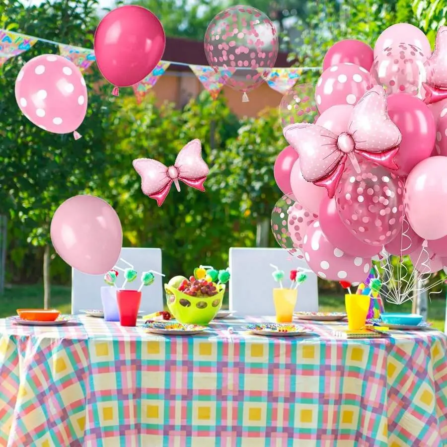 30 Pcs Latex Balloons - Hot Pink, Black Polka Dot, Silver-Black Varieties for Valentine's Day, Wedding, Sweet 1 Birthday Party Decorations