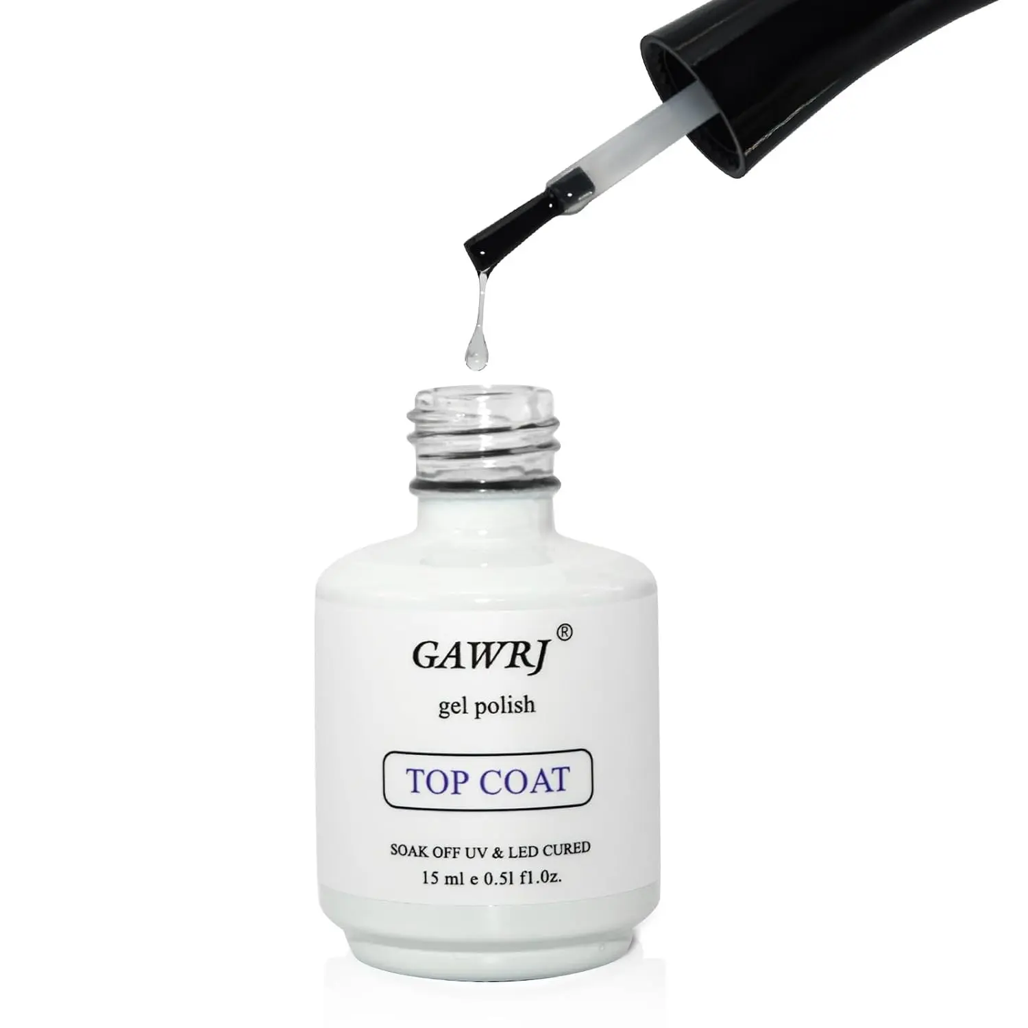 Gel Top Coat No Wipe 15ml - Ultra Glossy Top Coat Gel Nail Polish, Soak Off UV LED Curing, Long Lasting Shine for DIY Nail Art