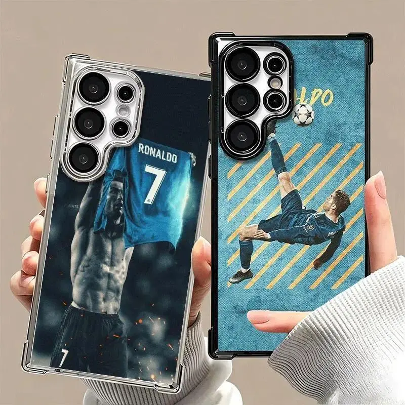 Personalized Football Star C-CR7 Soft Smartphone Case - Colorful Handheld Protection Cover with Resistance, Mobile Phone Accessory for Samsung S23, S24, S25 Ultra, Plus, FE