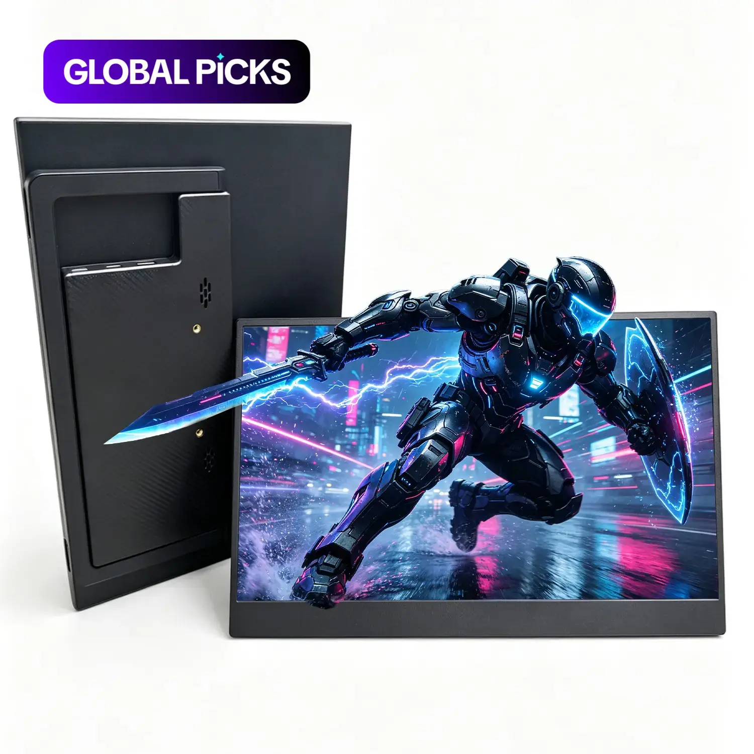 VEOUT 14 Inch Portable Monitor, Portable Game Monitor FHD 1080P IPS Second Screen, 280Nits Brightness,178° Viewing Angle,1000:1 Contrast Ratio,HDR & Low Blue Light,Built‑in Foldable Stand,USB‑C Plug‑and‑Play Travel Monitor for Laptop Phone