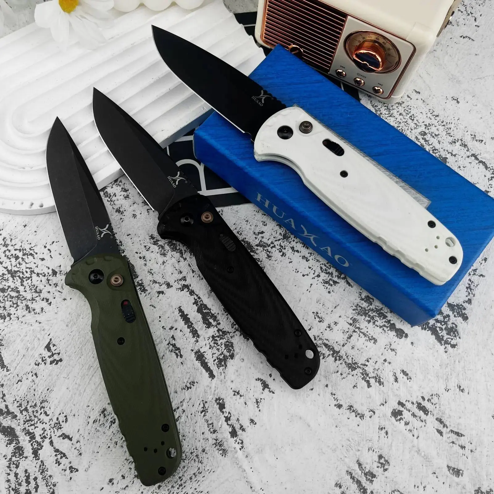 4300 Compact Multi-Function Folding Knife - D2 Steel Blade, G10 Handle, High Hardness, Portable, Precision Tool for Outdoor Tasks, EDC Gift for Men (Sports & Outdoor Camping Use), Camping Hiking, Knives