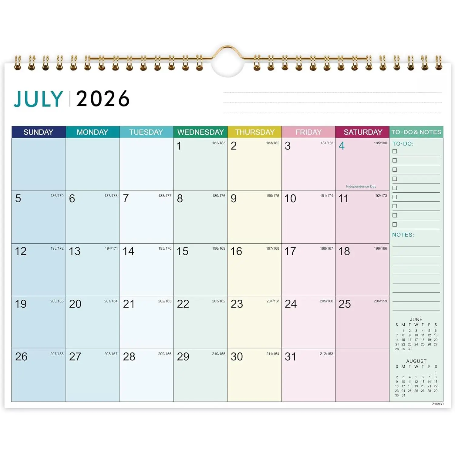 2026-2027 Calendar - Wall Calendar 2026-2027, Jul.2026 - Dec.2027 | 11" x 8.5", 18 Months Calendar July 2026-2027 with Thick Paper, Unruled Block,  Hook - Colorful Lump