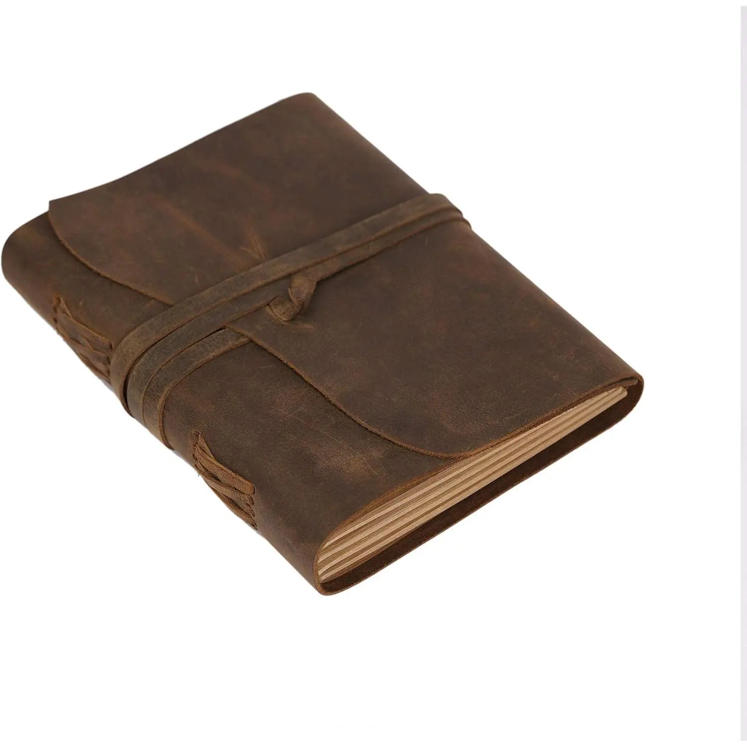 Leather Journal  Diary Travel  Bound Notebook for Men & Women Antique Finish  Quality Lined Brown Paper  for Notes Art Sketchbook 8X6 Inches - Brown