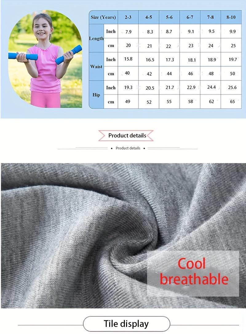 6-Pack Girls' Elastic Waist Cycling Shorts - Soft and comfortable, machine washable, suitable dancing, can be paired with dresses or casual play, solid black, slim-fit design, suitable teenagers, dancewear |