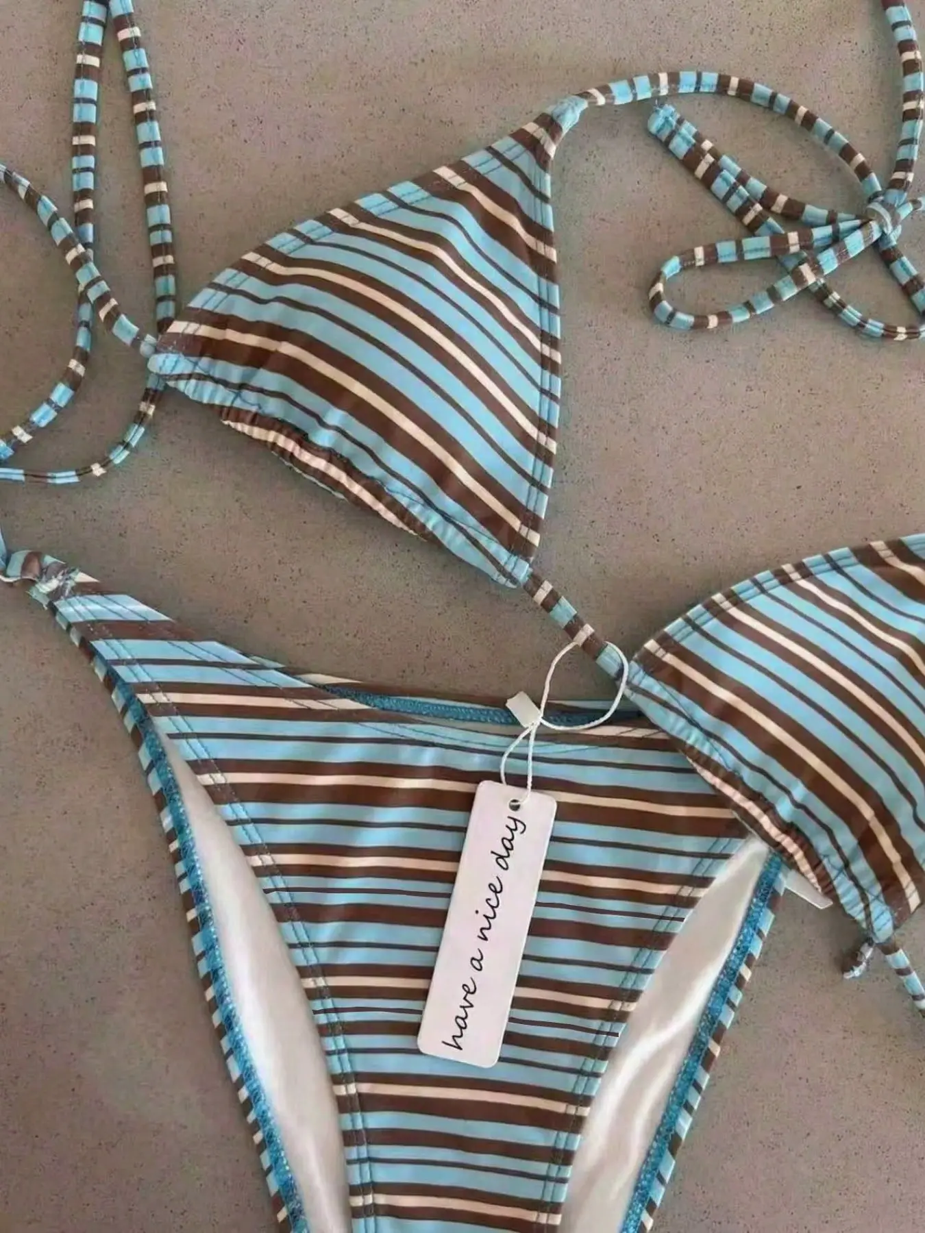 Y2K Striped Bikini, Affordable and Versatile, Perfect for Summer Photoshoots, High Compatibility, Ideal for Beachwear