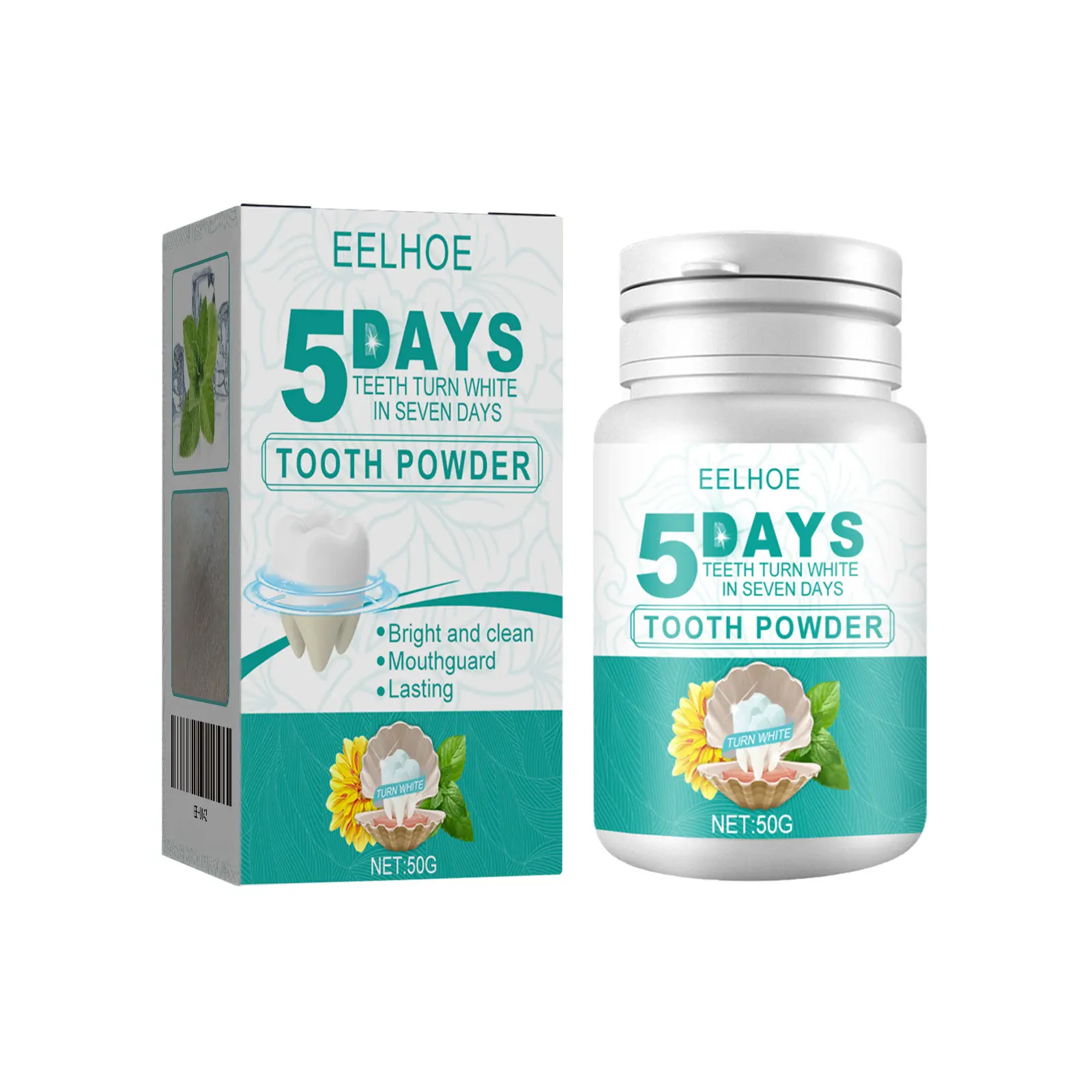 EELHOE Tooth Cleaning Powder, Gentle Oral Care Powder, Helps Remove Surface Stains, Freshens Breath for Brighter-Looking Teeth