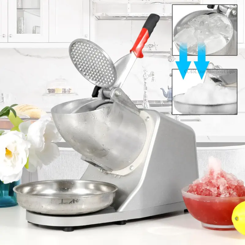 Electric Ice Crusher and Snow Cone Machine, Stainless Steel Ice Shaver for Making Slushies and Cocktails at Home