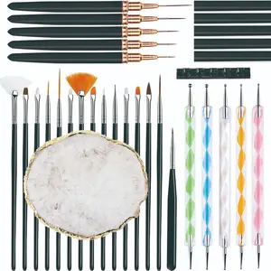 27-Piece Nail Art Kit, Includes UV Pen, Line Pen, Dotting Tool, Pen Holder, Color Palette, DIY Nail Tools, Essential for Nail Salons