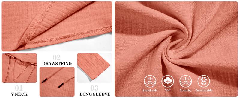 Imily Bela Women's Beach Cover Up hoodies sweatshirt Long Sleeve V Neck Pocketed Hooded Shirt Top