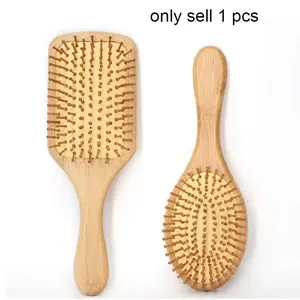 1PC Wood Comb Professional Healthy Paddle Cushion Hair Loss Massage Brush Hairbrush Comb Scalp Hair Care Healthy bamboo comb
