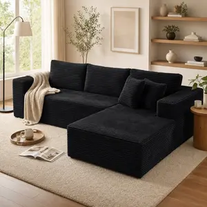 L-Shaped Modern Chenille Sofa Set, Free Combination Sofa for Living Room and Room (Side Recliner) Boneless Sectional Couch home Sofa family Couch boneless couches for living room, Living Room Couch, Moder Sofa With Chaise