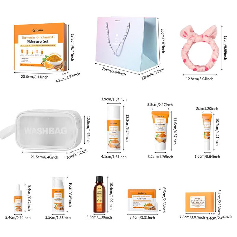 Turmeric Skincare Set (5 Counts/set), Facial Cleanser & Toner & Cream & Eye Cream & Serum, Moisturizing Skin Care Kit for Women & Men #TOP PICKS