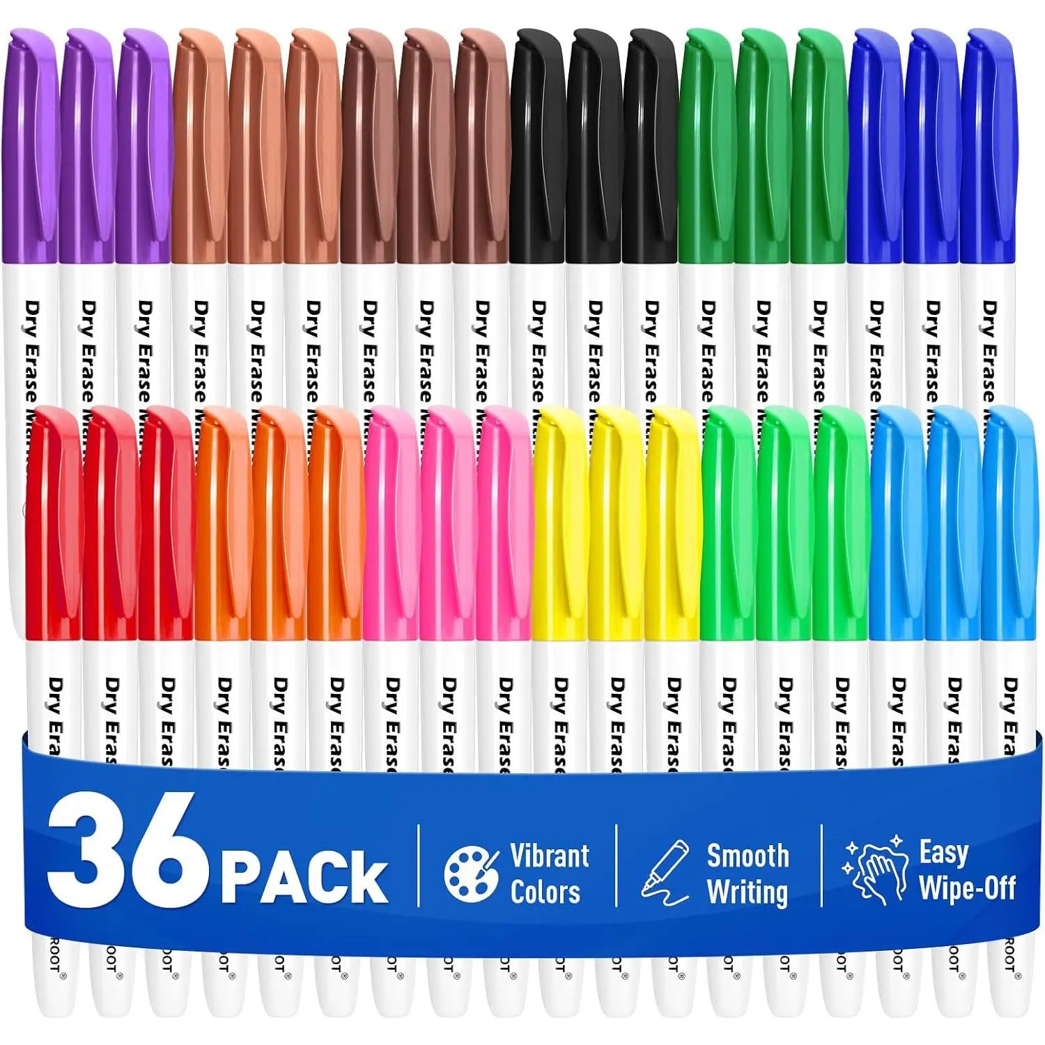 36 Pack Fine Tip Dry Erase Markers in 12 Colors, Whiteboard Markers Bulk | , Dry Erase Pens Bulk for School Classroom, Office Supplies, for  & Paper Art