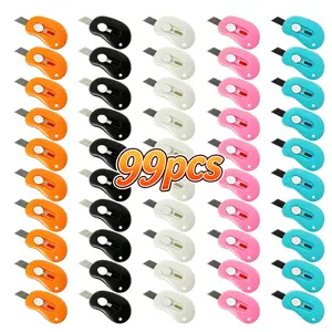 99pcs Mini Retractable Utility Knife Box Cutter Letter Opener