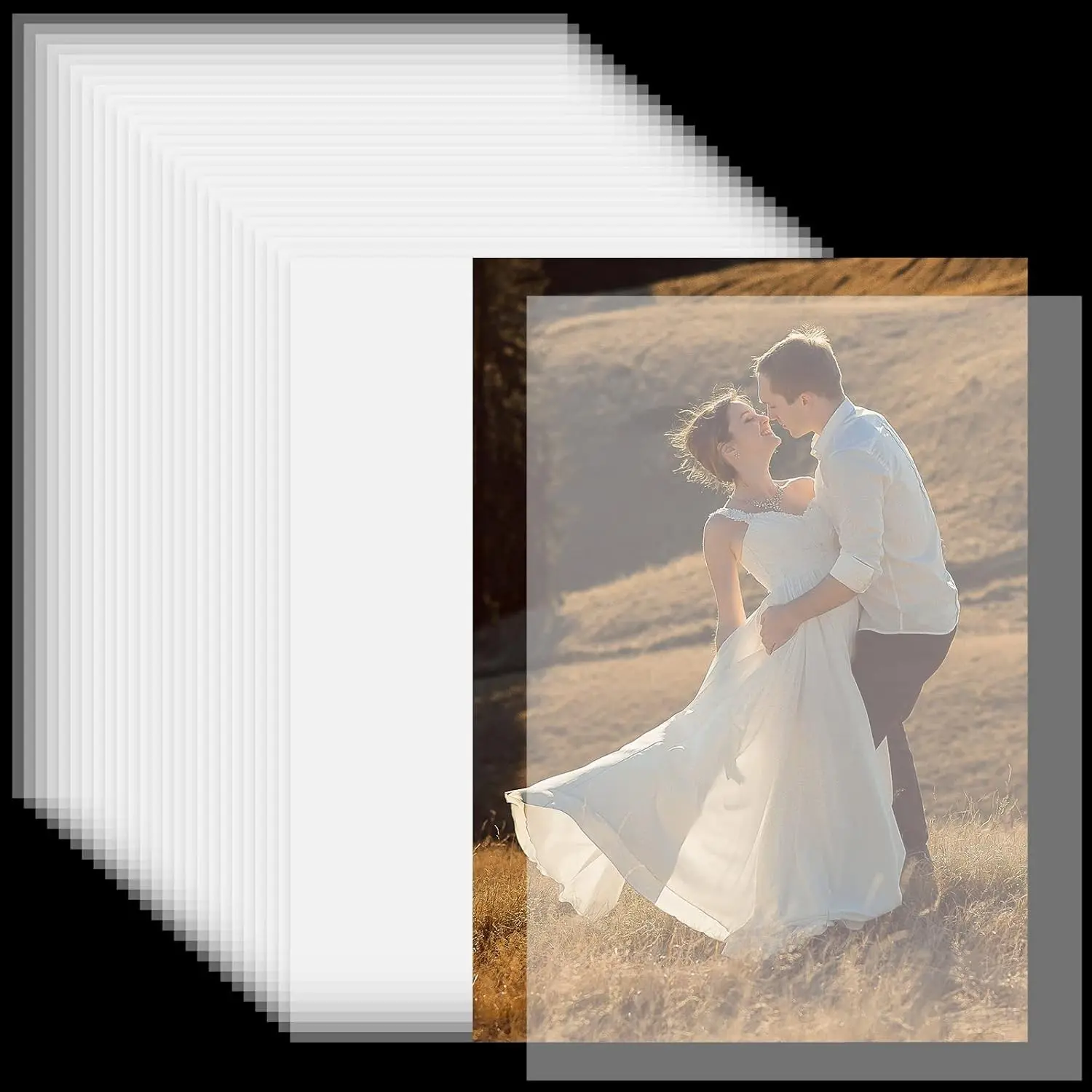 Kosiz 300 Sheets 5 x 7 Inch Vellum Paper, Clear Vellum Paper Printable | Translucent Vellum Paper for Wedding Invitations Save The Date Cards Printable DIY Tracing Clear Vellum Paper