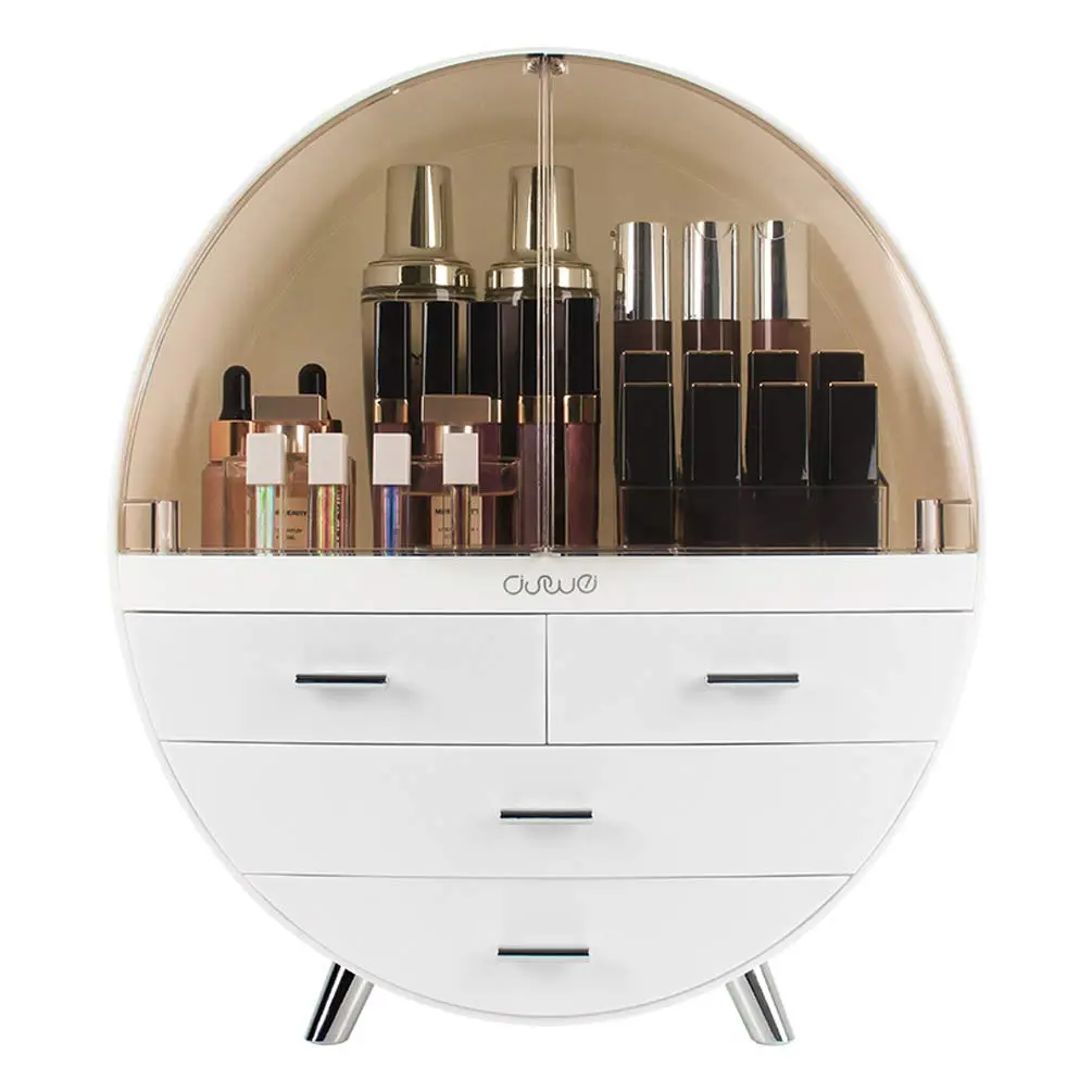 Elegant  Makeup Storage Organizer Box,  Large  Organizer Storage with Drawers Skincare  Display Cases for Countertop Bathroom Dresser Dedroom