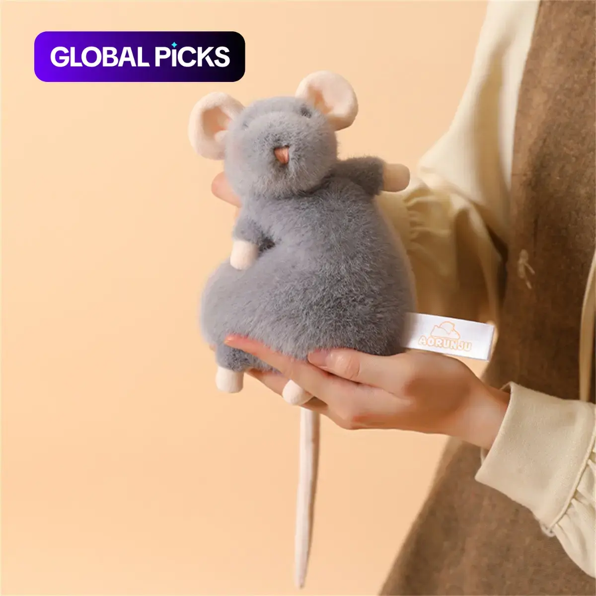 Cute Flower Mouse Plush Toy, Extra Soft Fluffy Filled Animal, Pet Friendly, Room Decor, Kids Birthday, Mother's Day Gift, Graduation, Wedding, Stuffed Animal Gifts, Soft Cuddly Gift #GLOBAL PICKS
