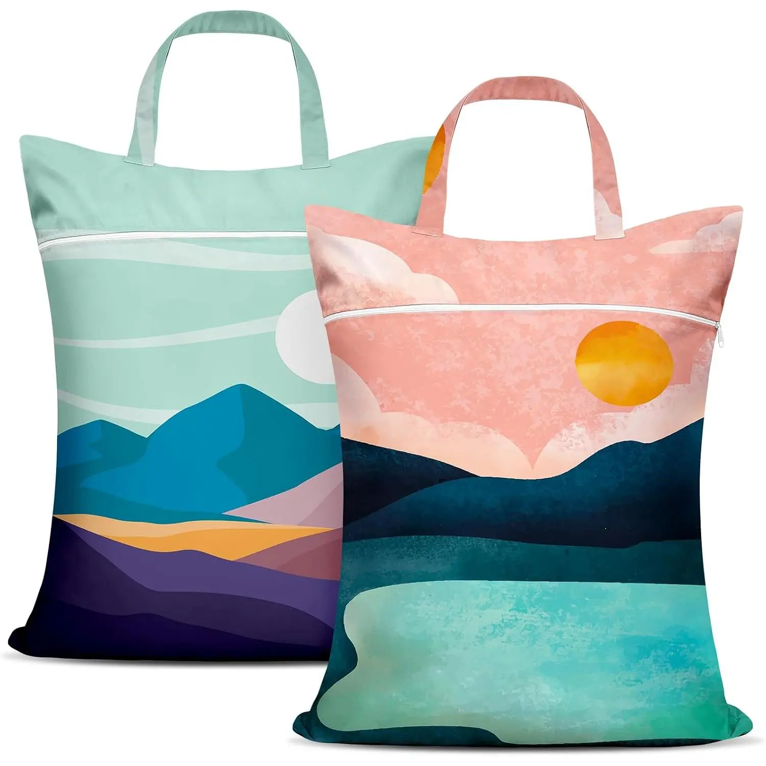 2 count Large Travel Laundry Bags -  with Handle, Washable Dirty Clothes Bags for Travel, Wet & Dry Use, Bathing Suit & Gym Clothes Laundry, Swimming Pool & College Dorm
