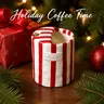 2026 Retro Striped Hand-Painted Ceramic Mark Hand-Held Cup Heat-Resistant Non-Sli20 Double-Enjoy Cup for Milk Coffee Juice Latte Cocoa Cereal Hot Cold Drinks Valentine's Day Mother's Day Christmas Thanksgiving New Year Gift Drinkware