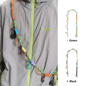 Tactical Multifunction Handmade Paracord Crossbody Strap Outdoor Travel Bag Strap Mobile Phone Lanyard Adjustable Waist Belt