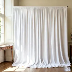 1 piece, pure white pierced elastic background cloth, wedding preferred hanging background decoration, 202*303 inside size, supporting hand washing and reuse, soft and comfortable polyester fabric, solid color background for bridal shower decoration, DIY