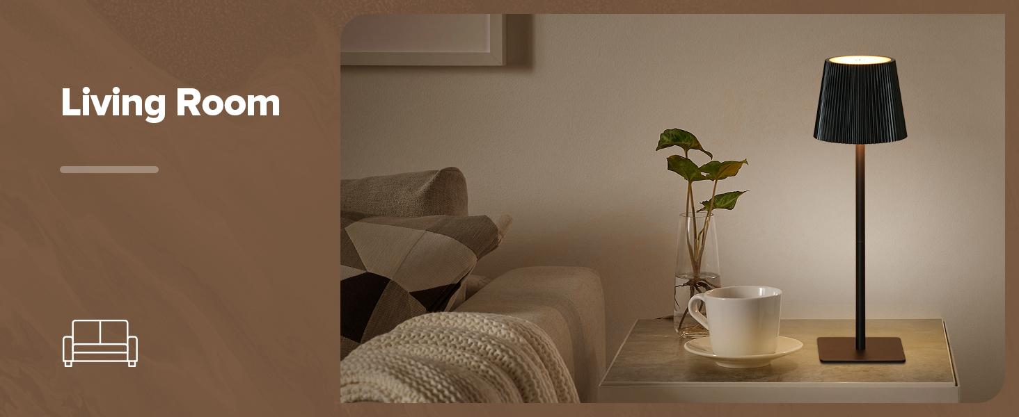 ( Black)Cordless Table Lamp LED Desk lamp,5000mAh Rechargeable Touch Night Light Wireless Minimalist Design for/Restaurant/Bedroom/Bars/Outdoor Party/Camping/Coffee Shop