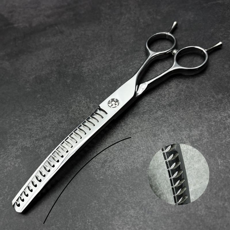Wingsbro Professional Pet Grooming Scissors, Curved Arc Design, Suitable for Pet Hair Trimming, Thinning, Styling, 1 Piece