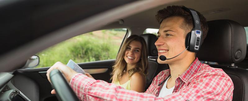 Trucker Bluetooth Headset with AI Noise Cancellation Microphone, Trucker Headset with 65Hrs Talk Time & Mute Button, Multipoint Connection, Bluetooth Headsets Fit for Truck Drivers/Cell Phones