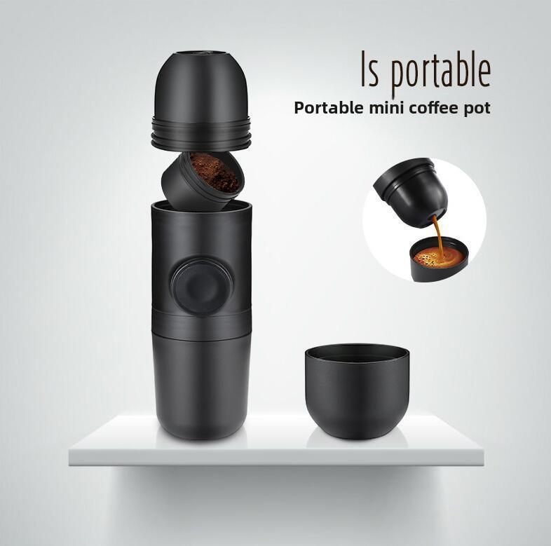 Portable hand-press coffee machine, Italian electric espresso cup, outdoor powder capsule portable coffee maker
