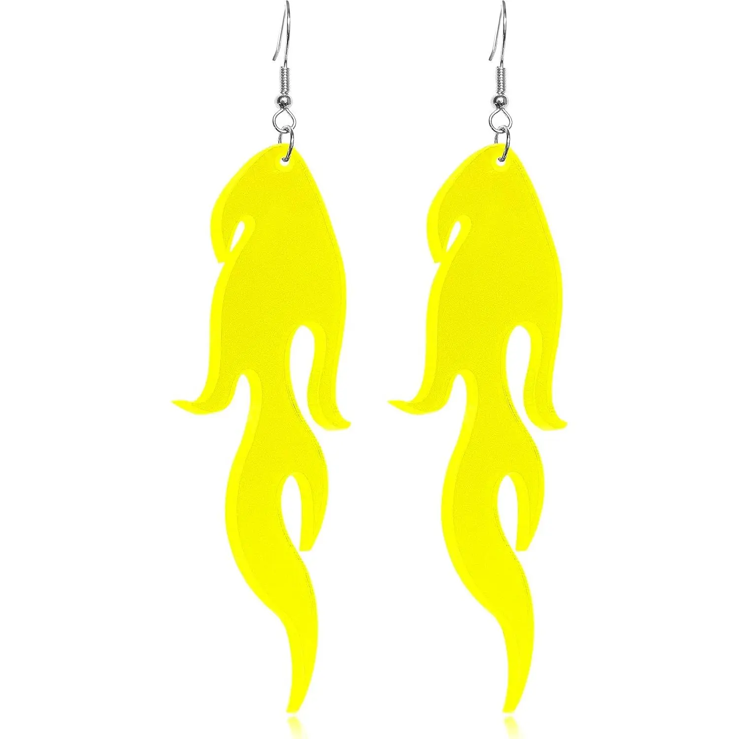 Gothic Lightweight  Round Fire Dangle Drop Earrings Funny Creative  Punk Circle Fire Flame  for Women Statement Geometric  Prom Halloween  Gifts