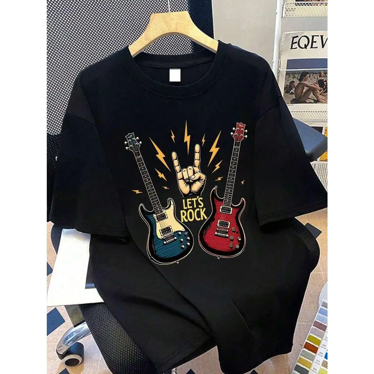 Classic Rock Music Graphic Loose Fit Short Sleeve T-Shirt, Casual Relaxed Tee for Spring and Summer, Perfect for Daily Wear, School, Parties, Music Festivals, Vacations & Commuting
