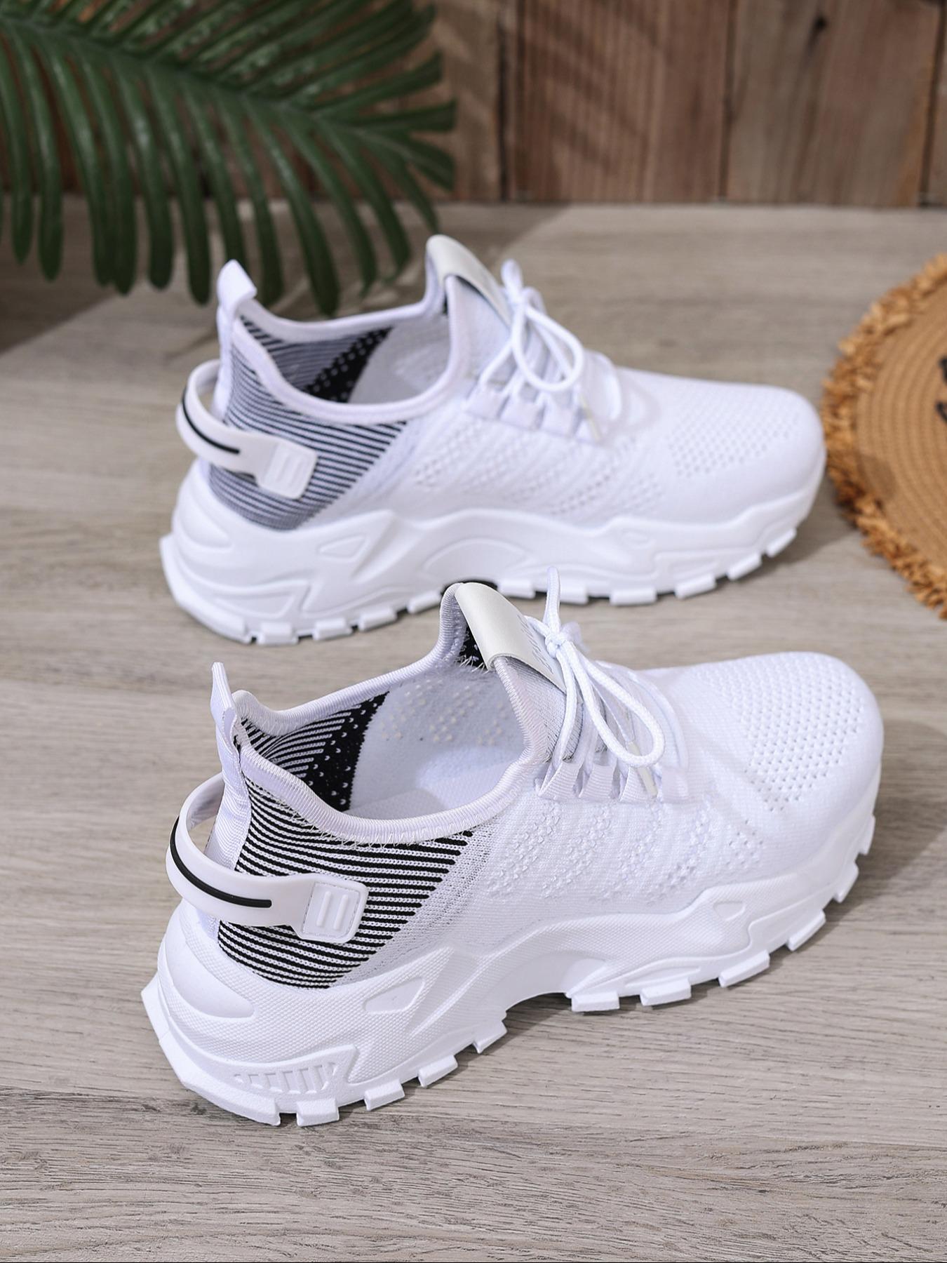 Women's Fashionable Lace Up Low Top Sneakers, Casual Comfortable Breathable Sports Running Shoes, All-match Basic Shoes for Daily Wear, Casual Running Footwear